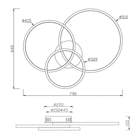 Plafonnier Led Aaron (36,5W)