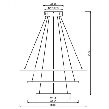 Lampe a suspension Led Aaron (78W)