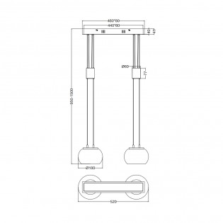 Regletté de plafond LED Madison Opal Dimmable (2x8W)