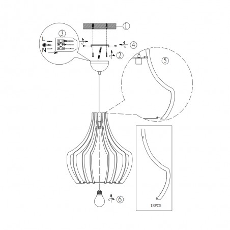 Lampe de suspension Wood