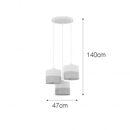 Lampe de suspension Blancolino (3 lumieres)