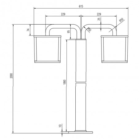 Potelet Exterieur Led Cubango (2 Lumieres)
