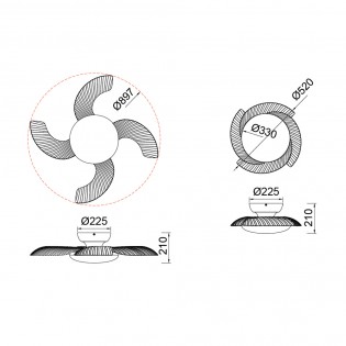 Ventilador LED con aspas desplegables Aloha CCT (45W)