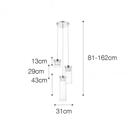 Lampe de suspension Diamant (3 lumieres)
