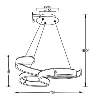 Lampe a suspension Led Francis (48W)