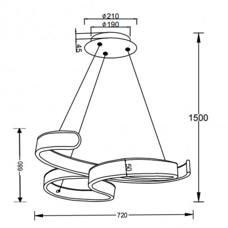 Lampe a suspension Led Francis (48W)