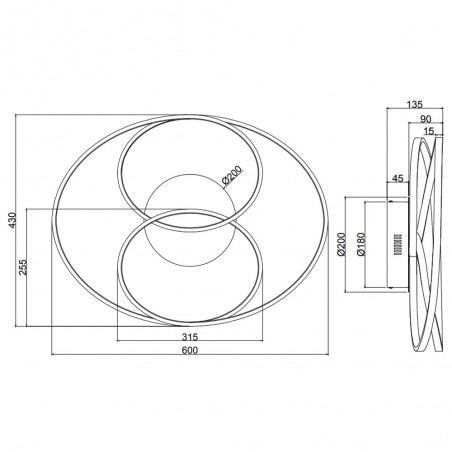 Plafonnier Led Gale (38,5W)