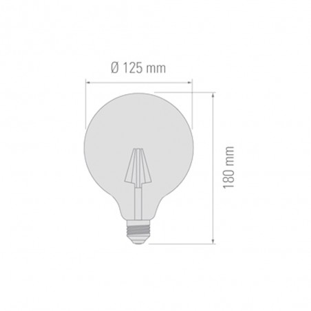 Ampoule LED ballon 125 caramel (6W-chaude)