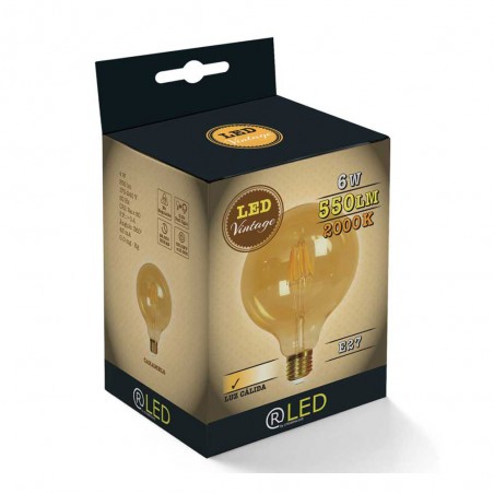 Ampoule LED ballon 125 caramel (6W-chaude)
