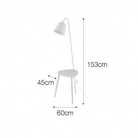 Lampadaire avec petite table Orange