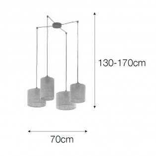Lampe de suspension Ogassa (4 lumieres)