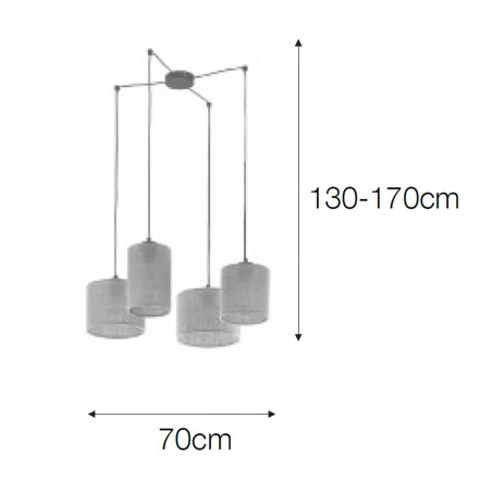 Lampe de suspension Ogassa (4 lumieres)