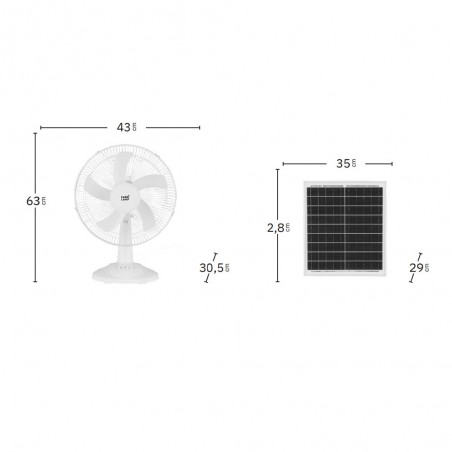 Ventilateur de table Solar Abanico