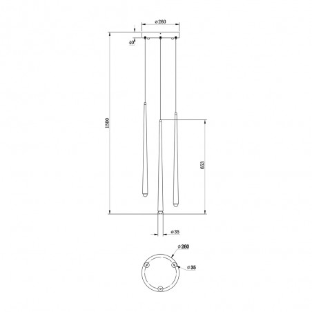 Lampe de plafond á LED Cascade (3x6W)
