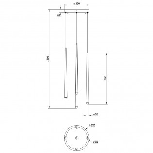 Lampe de plafond á LED Cascade (5x6W)