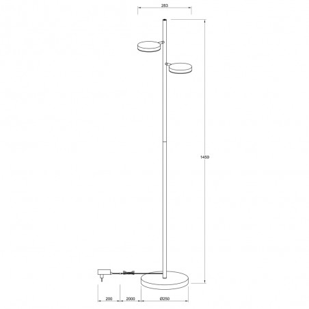 Lampadaire á LED Fad (2x6W)