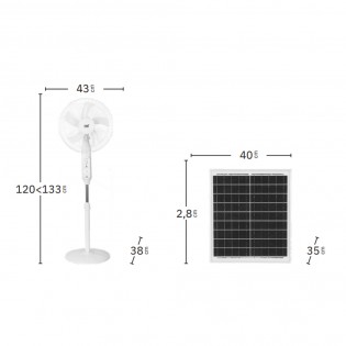 Ventilateur sur pied avec panneau solaire Clima (30W)