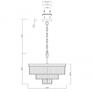 Lampe de suspension Revero Or