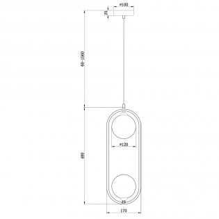 Lampe de plafond Ring (2 lumières)