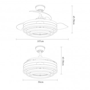 Ventilateur LED avec pales rétractables Kai CCT (72W)
