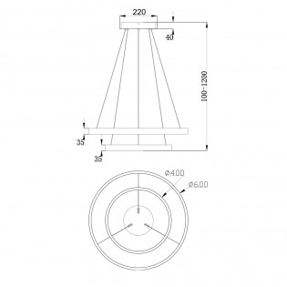 Suspension á LED Rim 3000K II (61W)