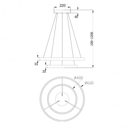 Suspension á LED Rim 3000K II (61W)