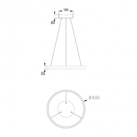 Lampe de plafond á LED Rim 3000K (25W)