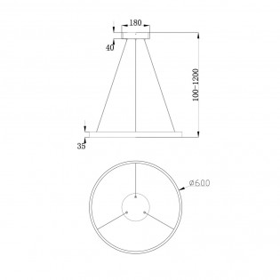 Lampe de plafond á LED Rim 3000K (37W)