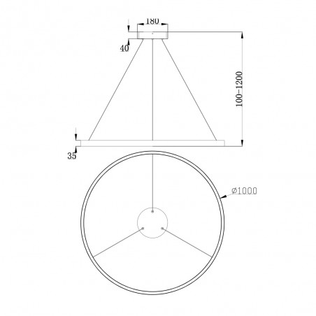 Lampe de plafond á LED Rim 3000K (61W)