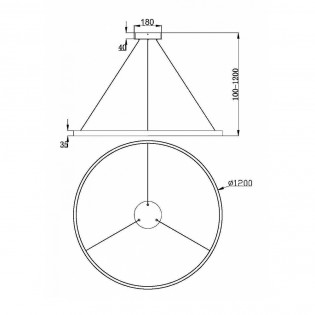 Lampe de plafond á LED Rim 3000K (81W)