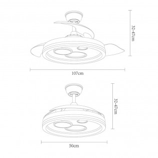 Ventilateur LED avec pales pliantes Turia CCT (72W)