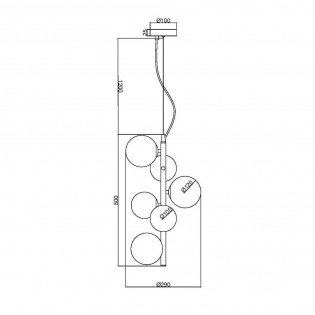 Lampe de suspension Dallas Fumee (6 lumieres)