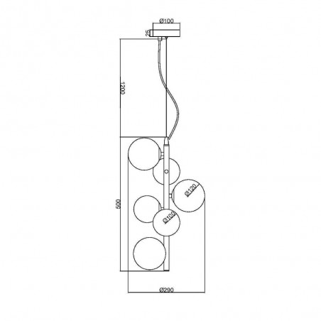 Lampe de suspension Dallas Fumee (6 lumieres)