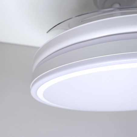 Ventilateur à LED avec pales rétractables Perla Blanc CCT (72W)
