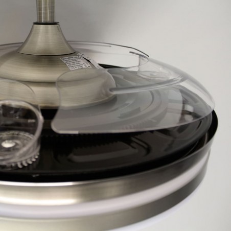 Ventilateur à LED avec pales rétractables Perla Niquel CCT (72W)