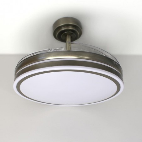 Ventilateur à LED avec pales rétractables Perla Cuir CCT (72W)