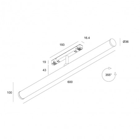 Tube à LED pour rail magnétique Larc CCT Exility (25W)
