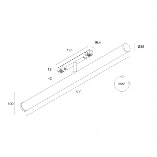 Tube à LED pour rail magnétique Larc Exility (25W)