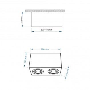 Plafonnier Slim (2 lumieres)