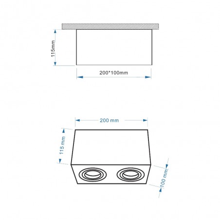Plafonnier Slim (2 lumieres)