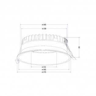 Downlight encastré á LED Okno Rond (24W)