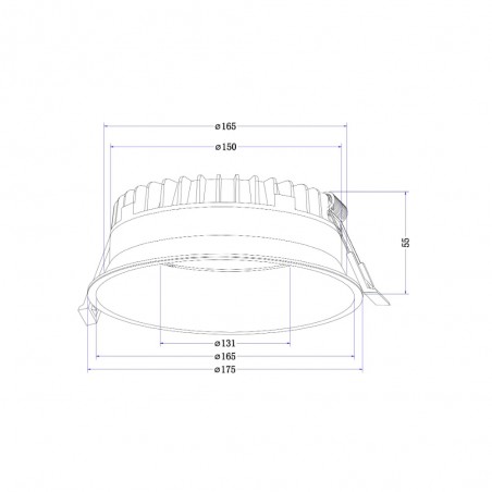 Downlight encastré á LED Okno Rond (24W)