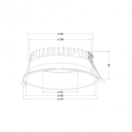 Downlight encastré á LED Okno Rond (24W)