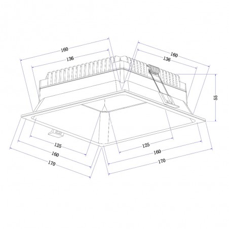 Downlight encastré á LED Okno Carre (24W)