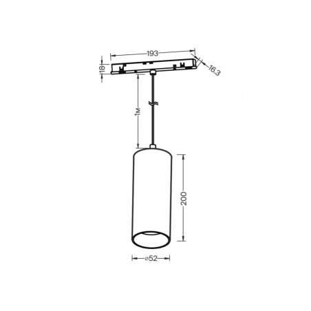 Spot de suspension sur rail Focus LED Exility (12W)
