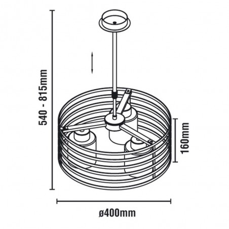 Lampe de plafond Cell-2 Wengué Rond (3 lumieres)