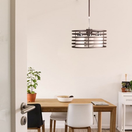 Lampe de plafond Cell-2 Wengué Rond (3 lumieres)