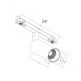 Spot magnétique sur rail Focus LED Exility (12W)