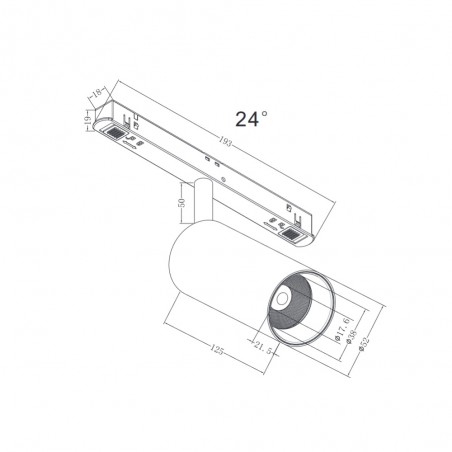 Spot magnétique sur rail Focus LED Exility (12W)