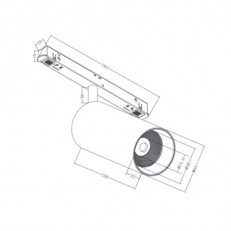 Spot magnétique sur rail Focus LED CCT Exility (20W)